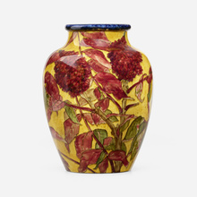 Appraisal: John Bennett VASE WITH SUMAC England USA glazed earthenware h