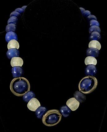 Appraisal: Cobalt Blue Glass Necklace together with a Blue Glass Bead