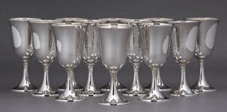 Appraisal: Set of Twelve Sterling Goblets early th c by Richard