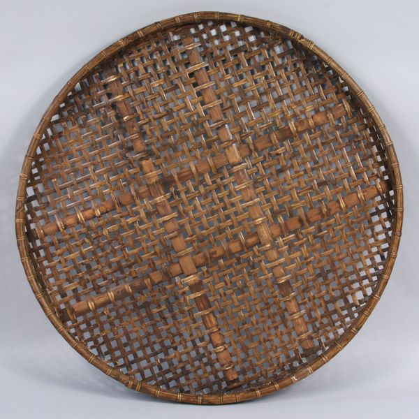 Appraisal: Old Japanese woven round tray diam Good condition EST