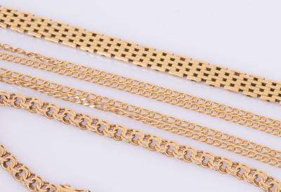 Appraisal: A ct yellow gold brick link bracelet maker SEJ cm