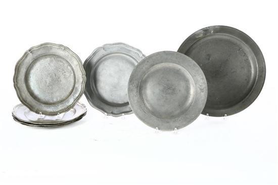 Appraisal: SEVEN PEWTER PLATES Six Continental plates th century Five with