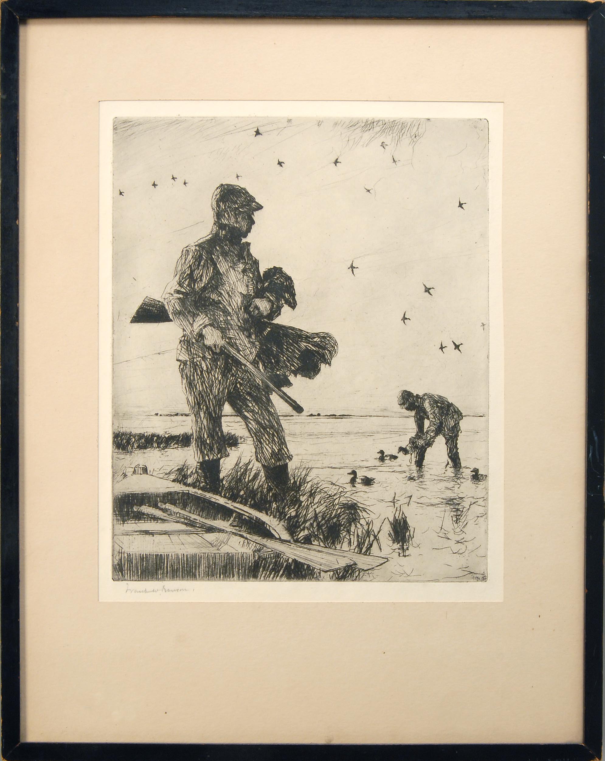 Appraisal: FRANK W BENSONAmerican - Winter Wildfowling Signed lower left Frank