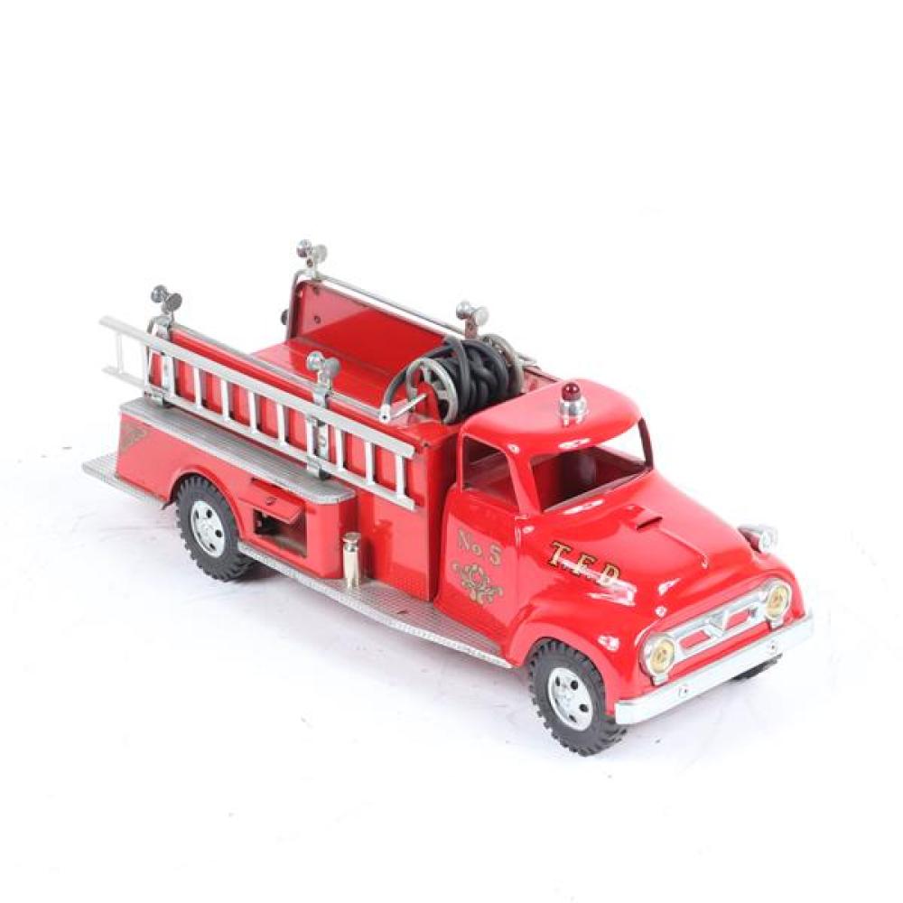 Appraisal: TONKA RED PRESSED STEEL T F D NO TOY FIRETRUCK