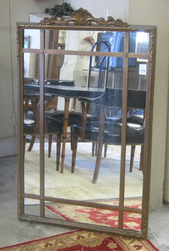 Appraisal: A CARVED AND GILDED WOOD WALL MIRROR American c s