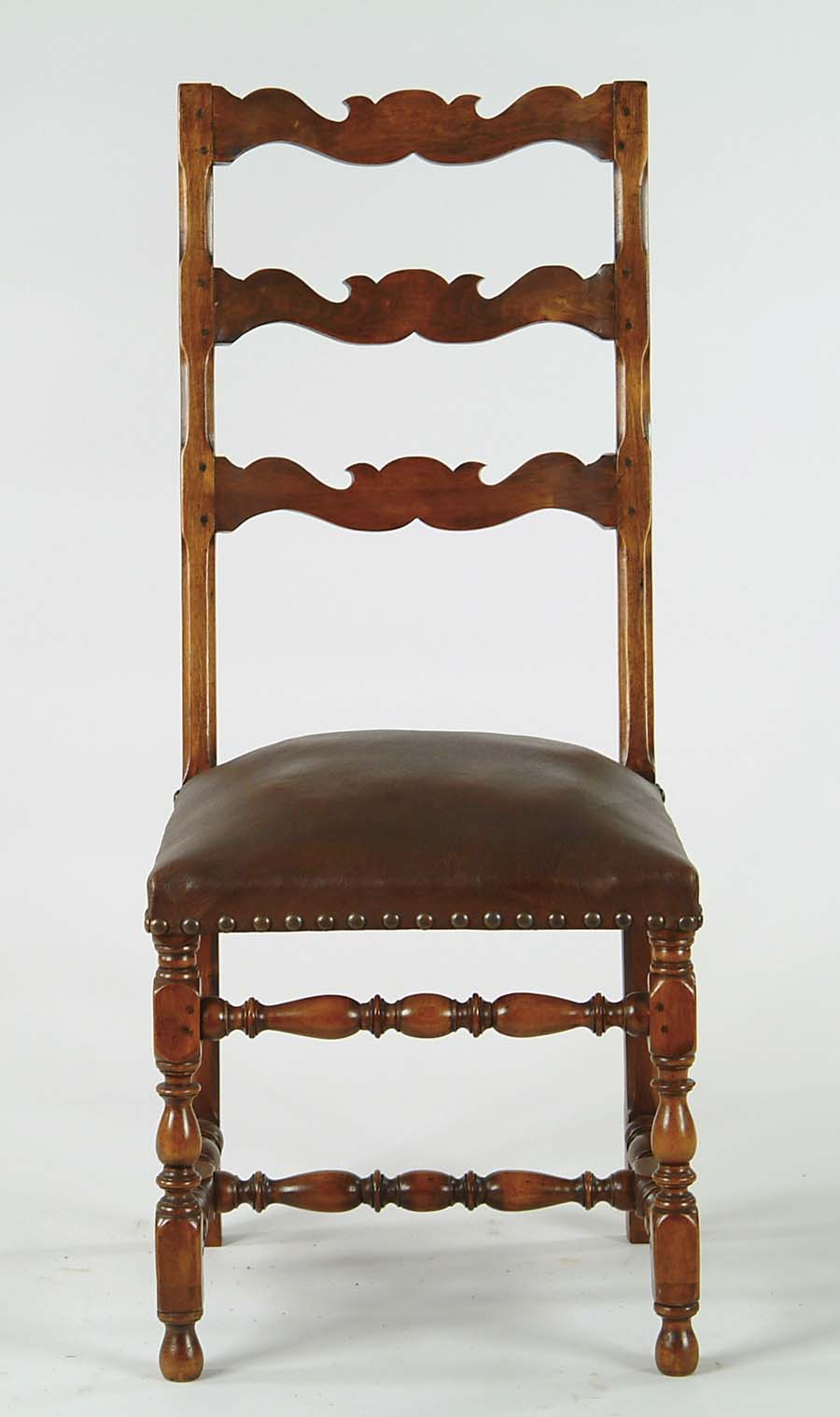 Appraisal: CANADIAN LADDERBACK SIDE CHAIR th Century Three shaped horizontal slats