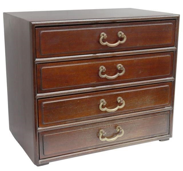 Appraisal: Chinese rosewood chest of drawers four drawers with brass bail