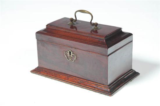 Appraisal: TEA CADDY English st half- th century mahogany Paneled lid