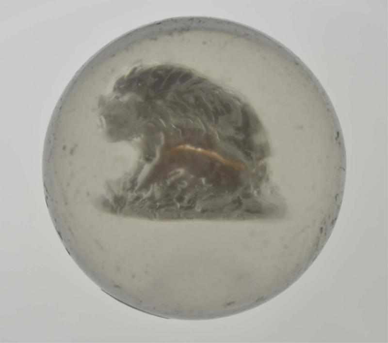 Appraisal: Wolf Sulphide Marble Description Great figure of wolf with neck