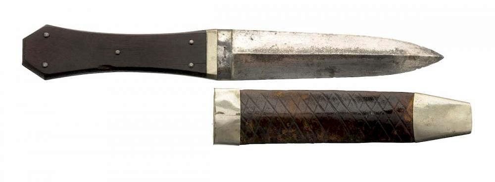 Appraisal: Rare Coffin-Hilted New Orleans Bowie Knife signed Dufiho This is