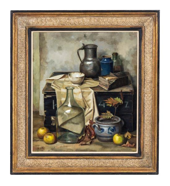 Appraisal: Sale Lot Henk Bos Dutch - Autumnal Stilll Life with