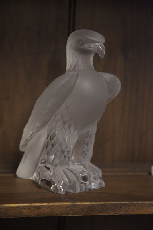 Appraisal: LALIQUE EAGLE Frosted glass full bodied and perched eagle Signed