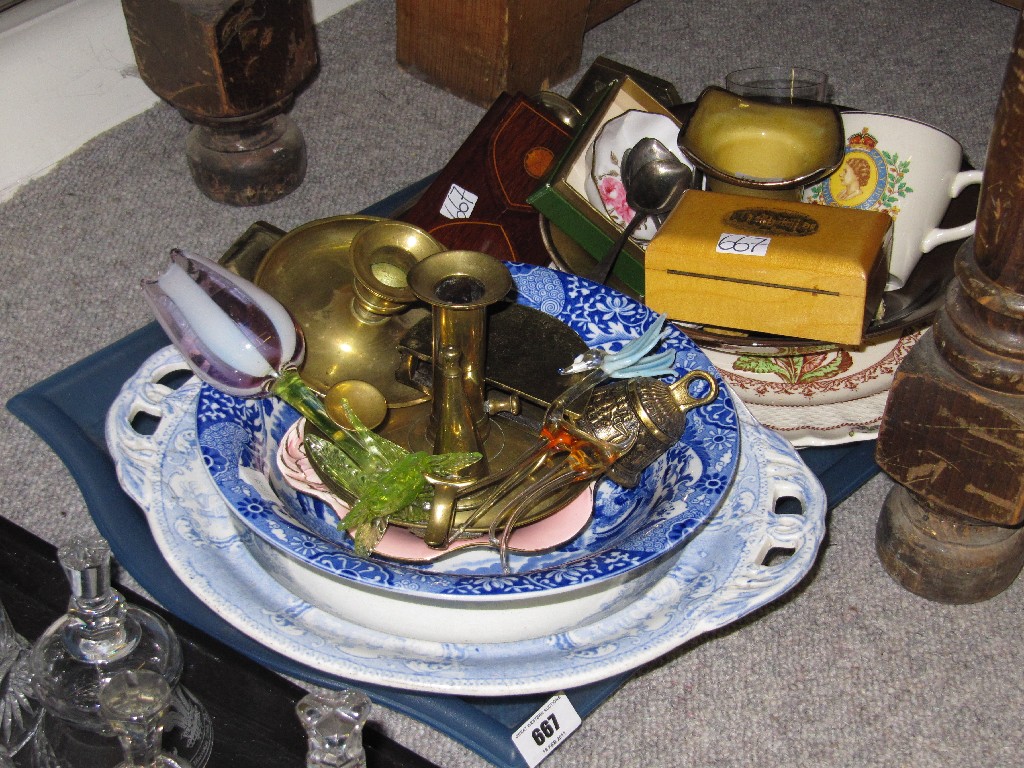 Appraisal: Tray lot of assorted ceramics etc to include Copeland Spode