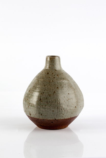 Appraisal: Janet Leach American - at Leach PotteryVaseceladon glaze with incised