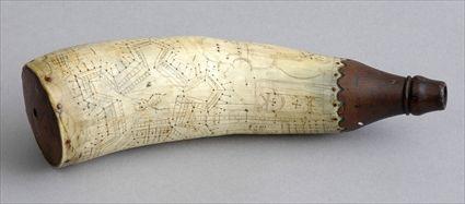 Appraisal: BRITISH ENGRAVED POWDER HORN Inscribed Jonathan Chape his horn made