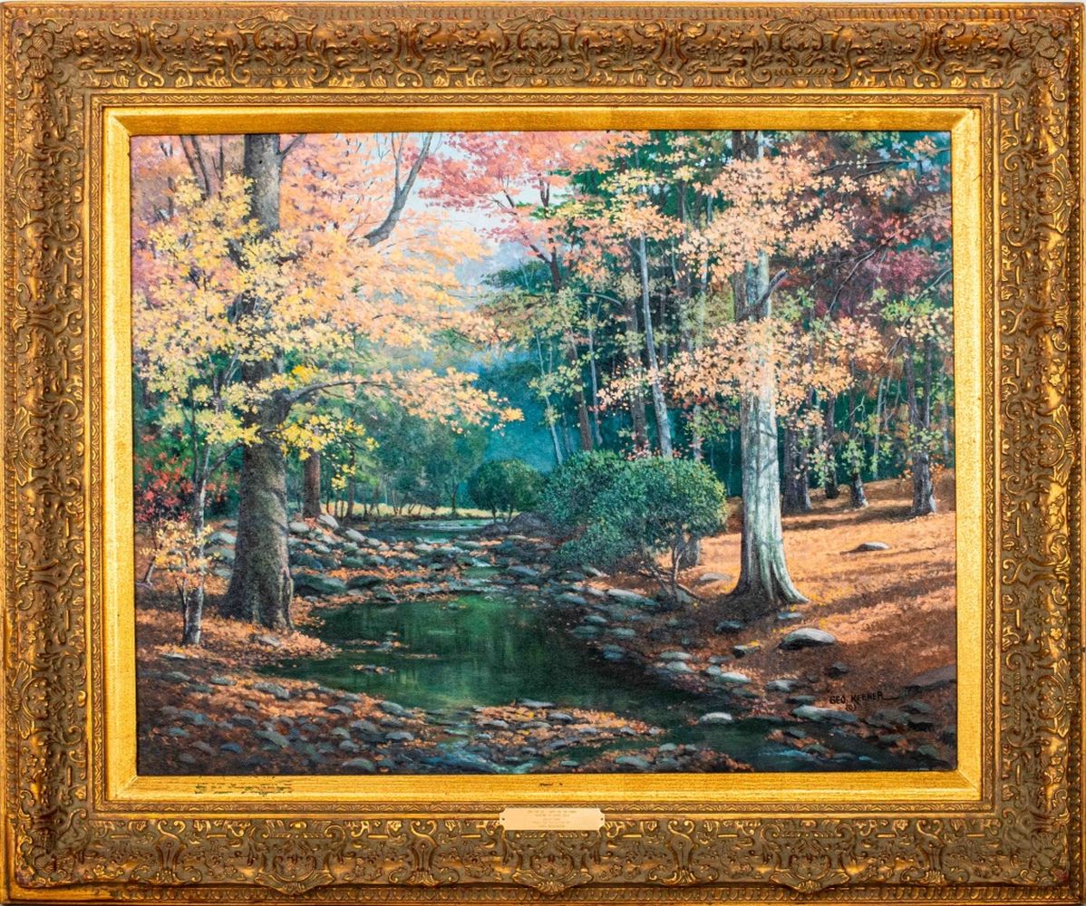 Appraisal: GEORGE KEENER CADES COVE OIL ON CANVAS George Keener American