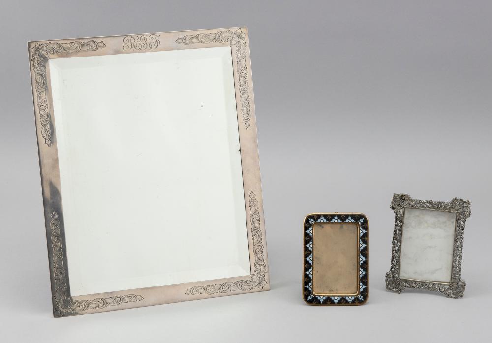 Appraisal: THREE TABLETOP PICTURE FRAMES TH CENTURYTHREE TABLETOP PICTURE FRAMES th