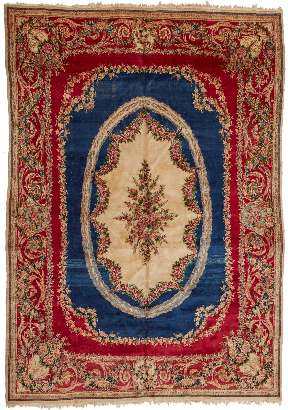 Appraisal: A Kerman area rug Mid- th Century Wool on cotton