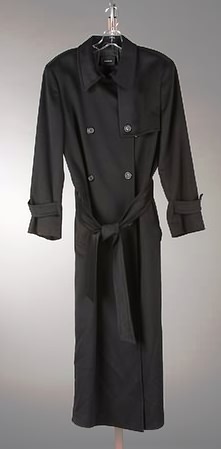 Appraisal: Akris full length long black cashmere trench coat with belt