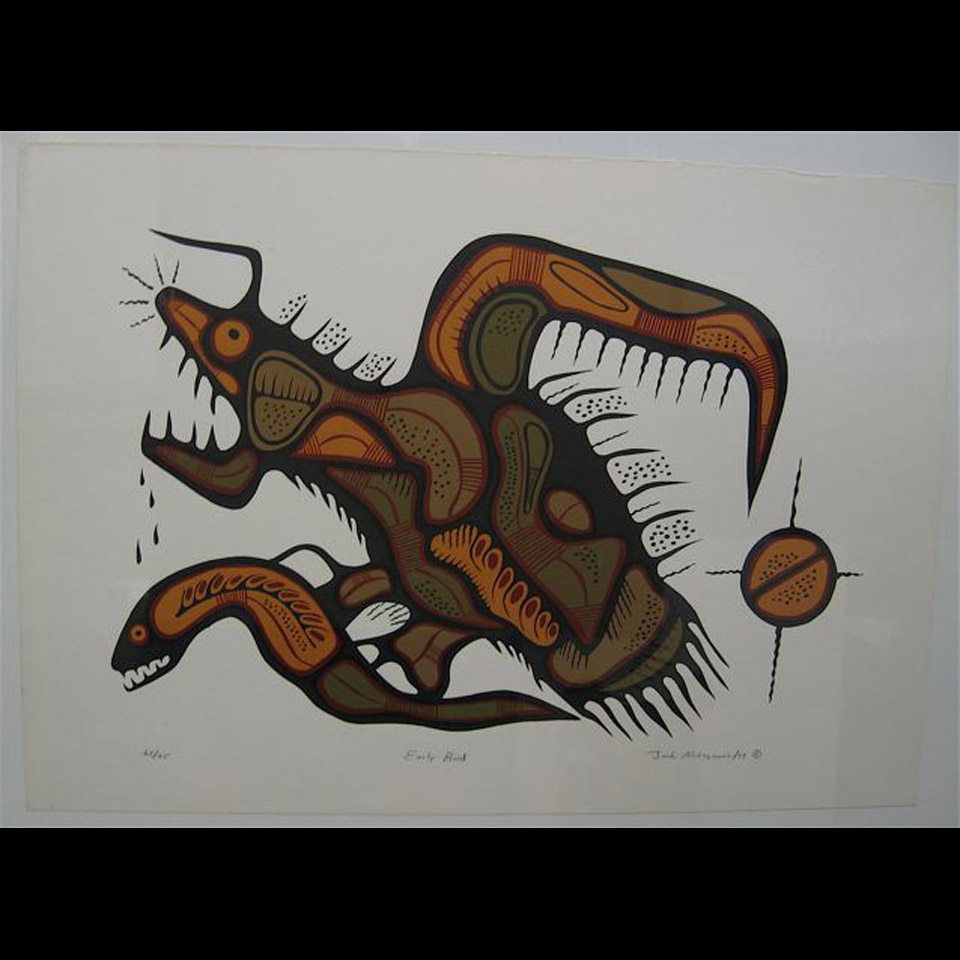 Appraisal: JOSHIM JOSH KAKEGAMIC - CANADIAN EARLY BIRD SCREENPRINT NUMBERED DATED