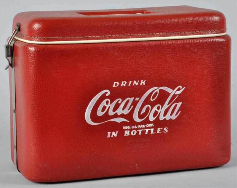 Appraisal: Vinyl Coca-Cola Picnic Cooler Description Circa s All original with