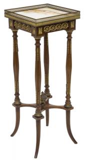 Appraisal: NAPOLEON III FRENCH EMPIRE MAHOGANY MARBLE STAND Napoleon III stand