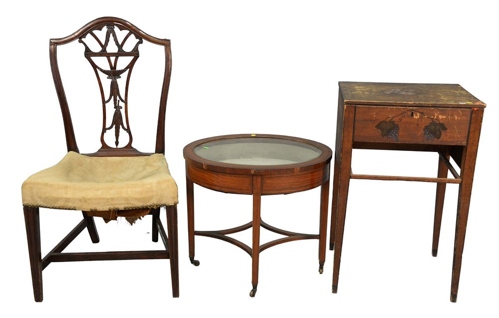 Appraisal: Three Piece Lot to include Federal paint decorated work table