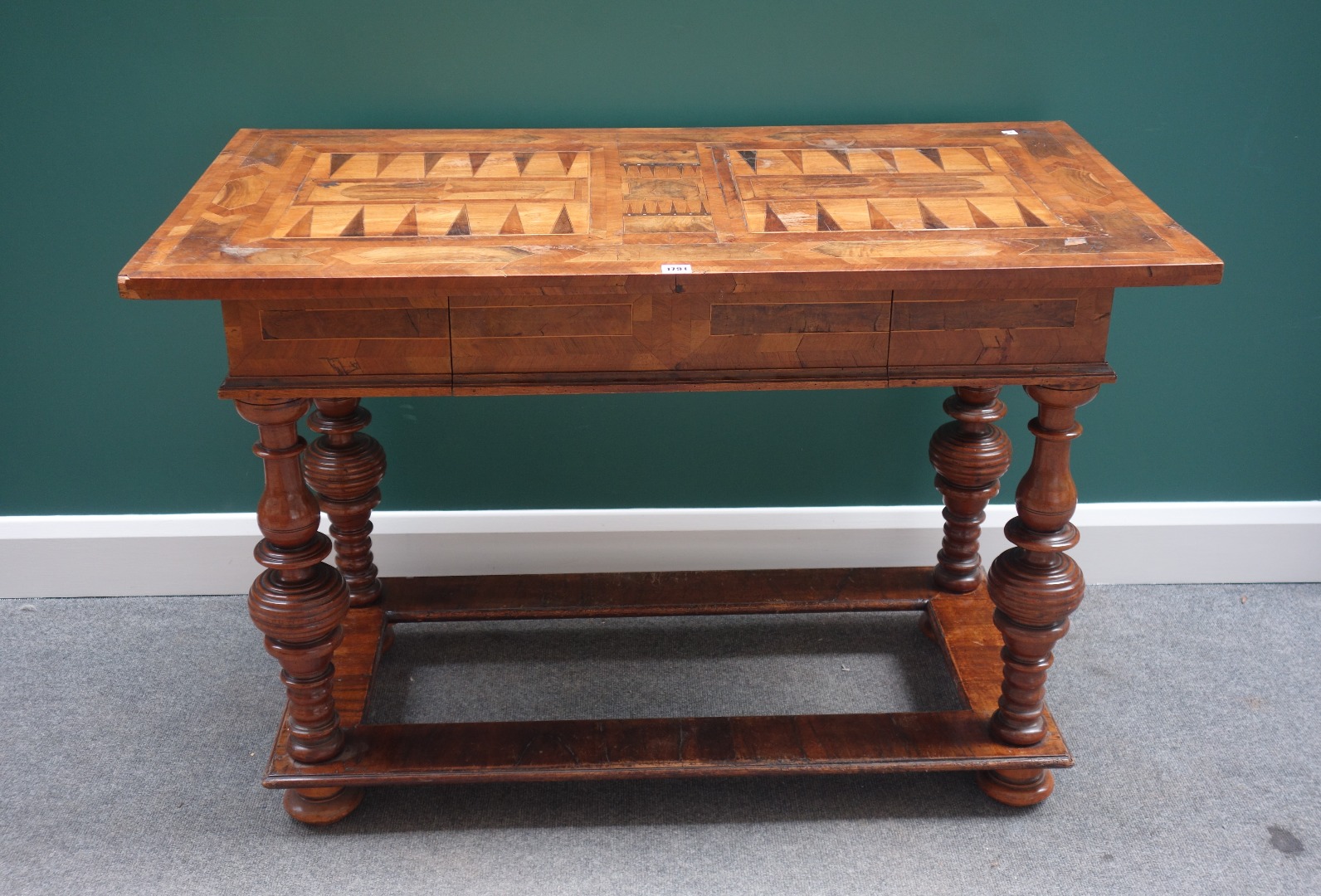 Appraisal: A th century German fruitwood and walnut marquetry inlaid side