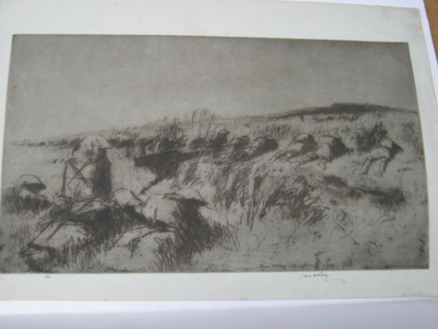 Appraisal: James McBey - The Moonlight Attack etching signed in ink