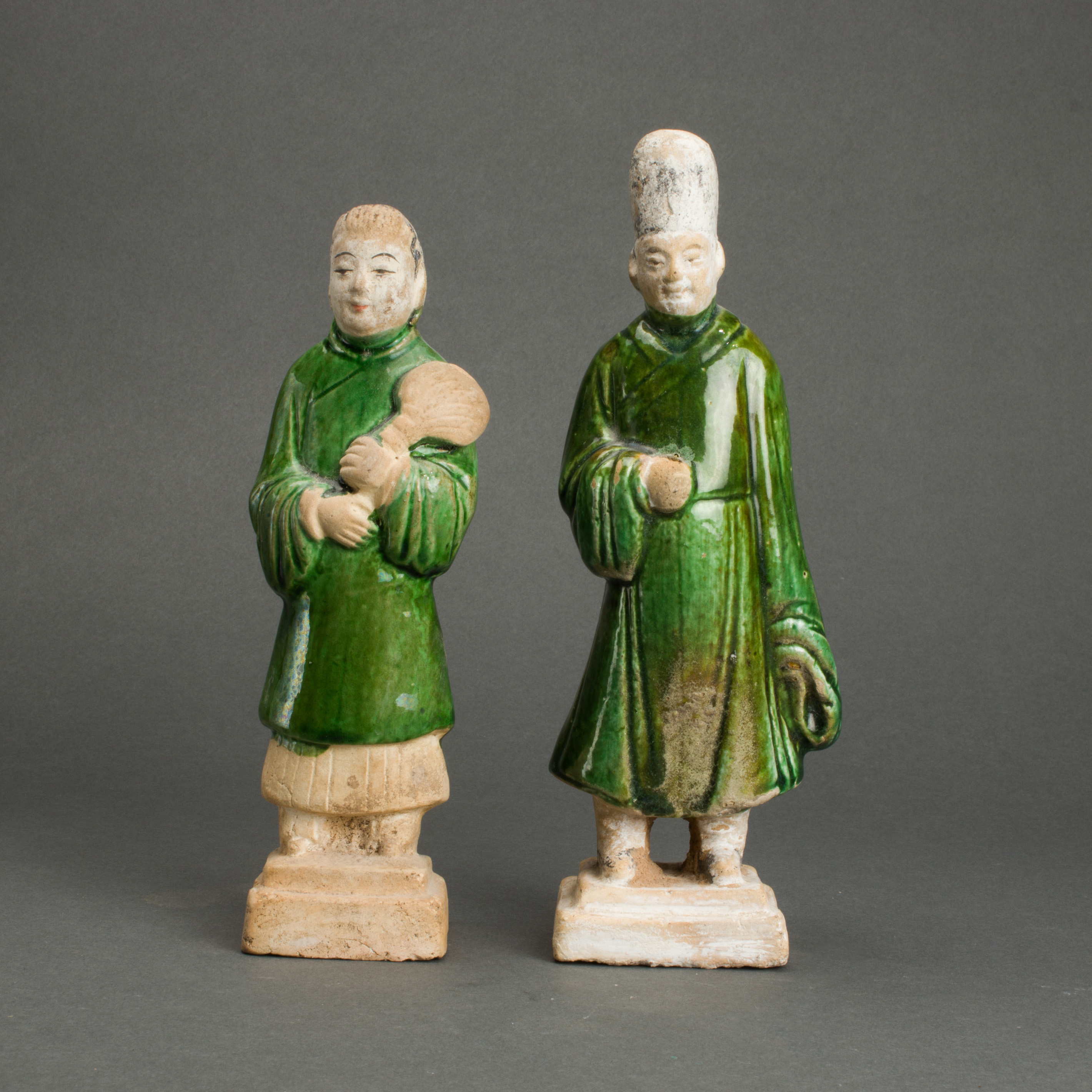 Appraisal: LOT OF CHINESE MING DYNASTY GLAZED POTTERY FIGURES lot of