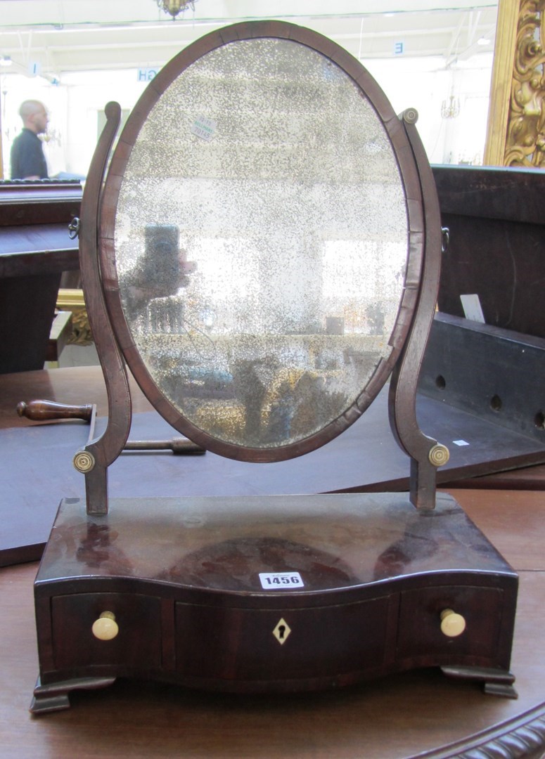 Appraisal: An early th century mahogany dressing table mirror with three