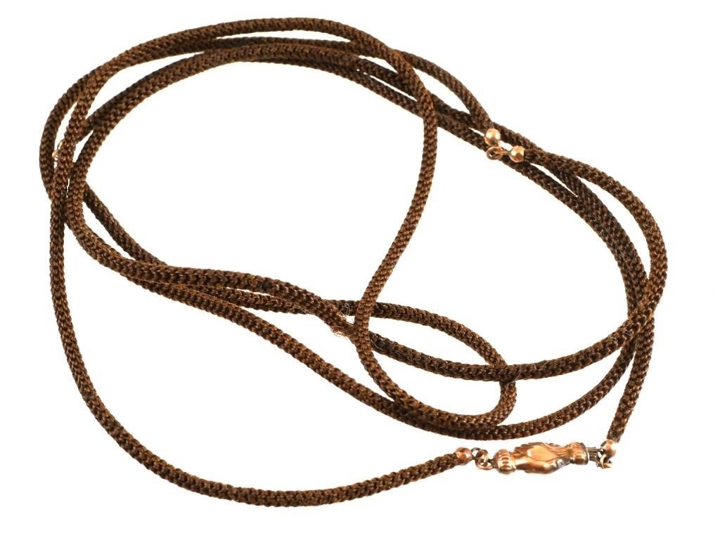 Appraisal: Opera length -- long -- woven hair necklace with bead