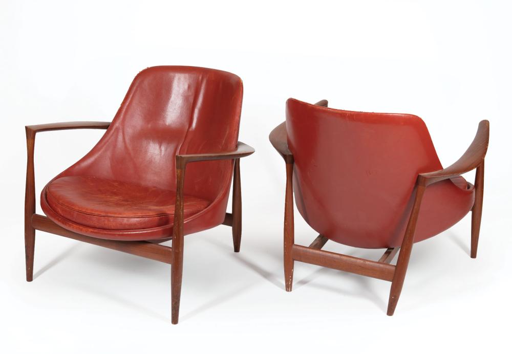 Appraisal: Pair of Ib Kofod-Larsen Elizabeth Chairs designed model U- teak