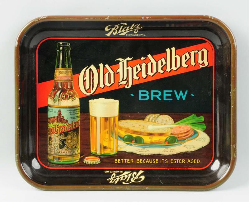 Appraisal: Blatz Old Heidelberg Beer Serving Tray This tray has a