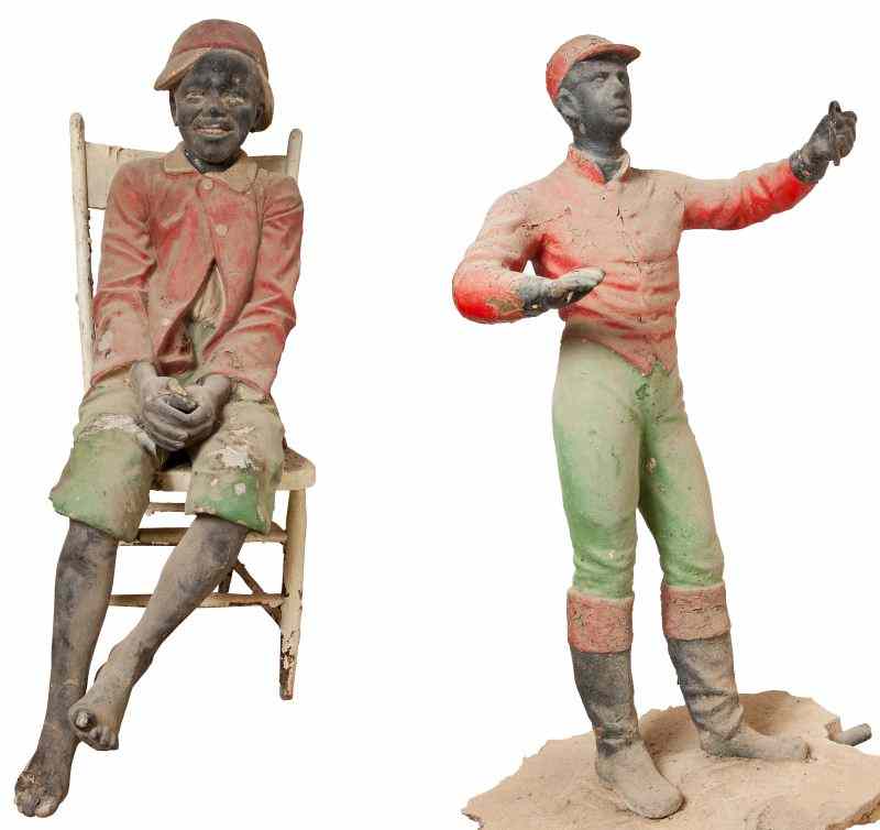 Appraisal: Two Cast Concrete Black Americana Figures th century the first