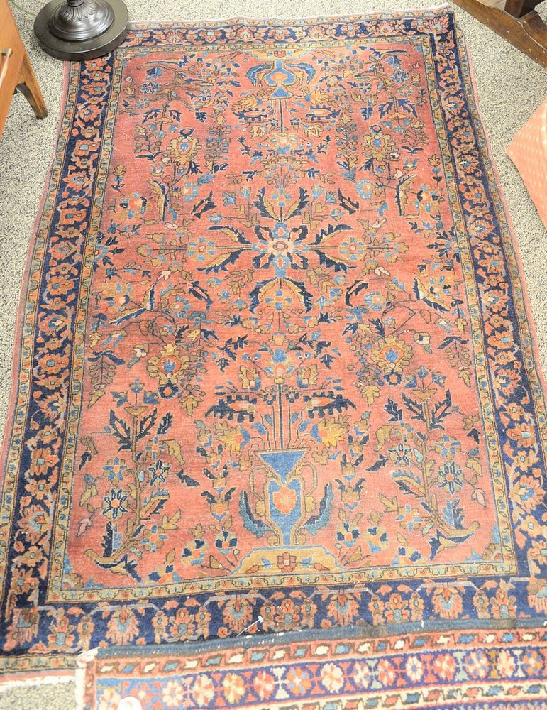 Appraisal: Two rugs to include Sarouk Oriental throw rug and Hamadan