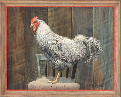 Appraisal: Randolph Rowe American - oil on panel rooster painting titled