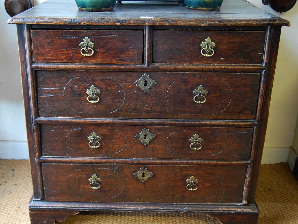 Appraisal: A th century oak chest of two short over two