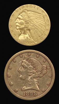 Appraisal: Two U S gold pieces - Indian type -D AU