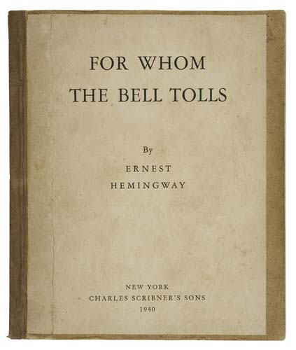 Appraisal: ONLY KNOWN INSCRIBED AND SIGNED PROOF HEMINGWAY ERNEST For Whom