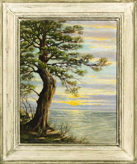 Appraisal: Southern School Early th Century Cypress Tree on the Water's