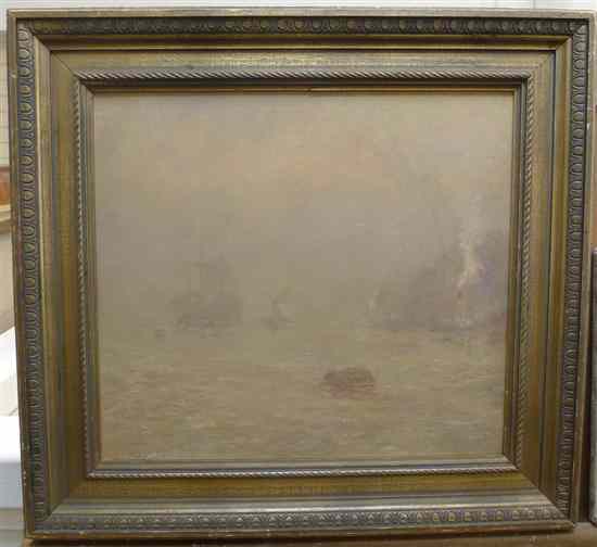 Appraisal: Roland Batchelor - oil on canvas Shipping in the mist