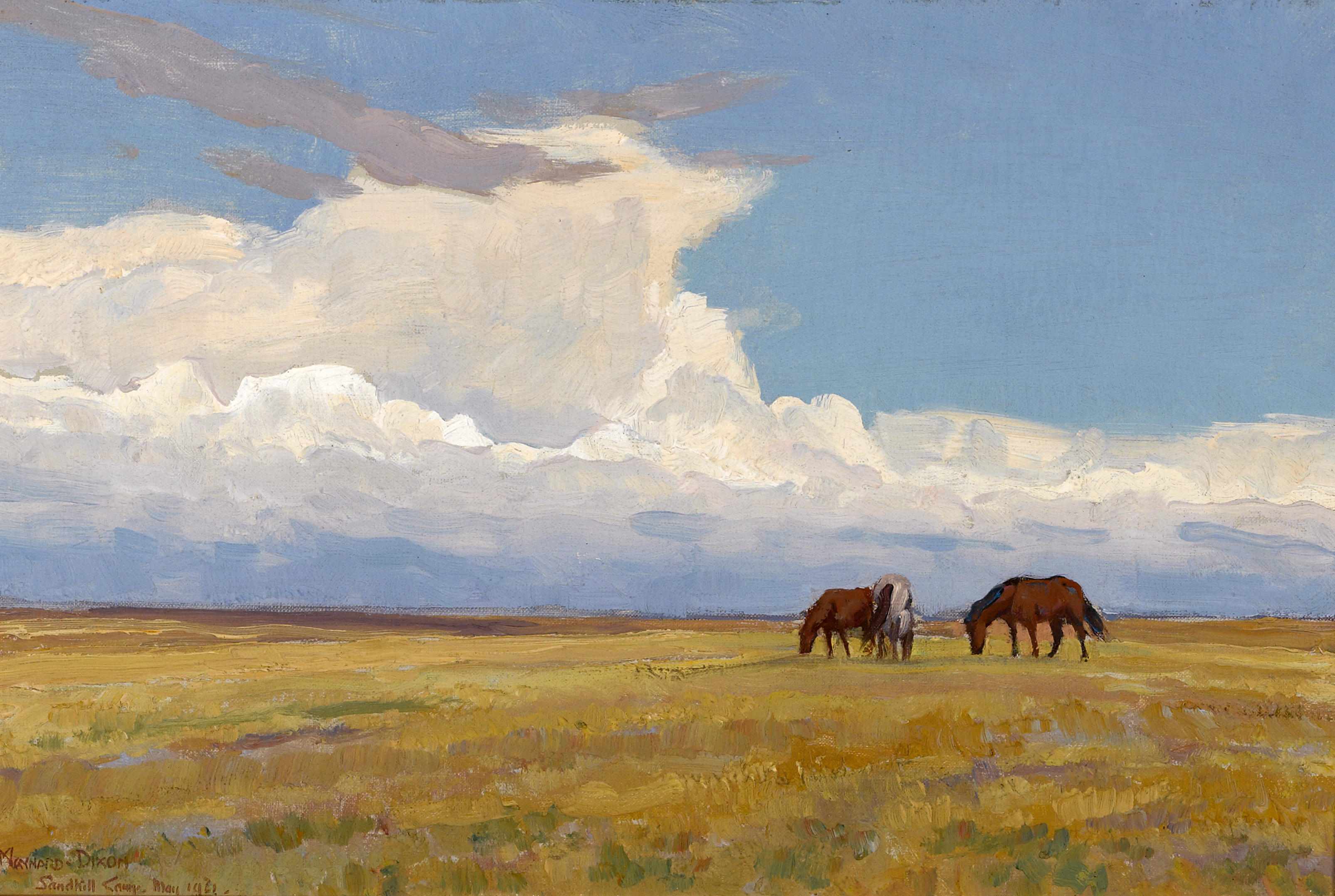 Appraisal: Maynard Dixon - Clouds and prairie signed dated and inscribed