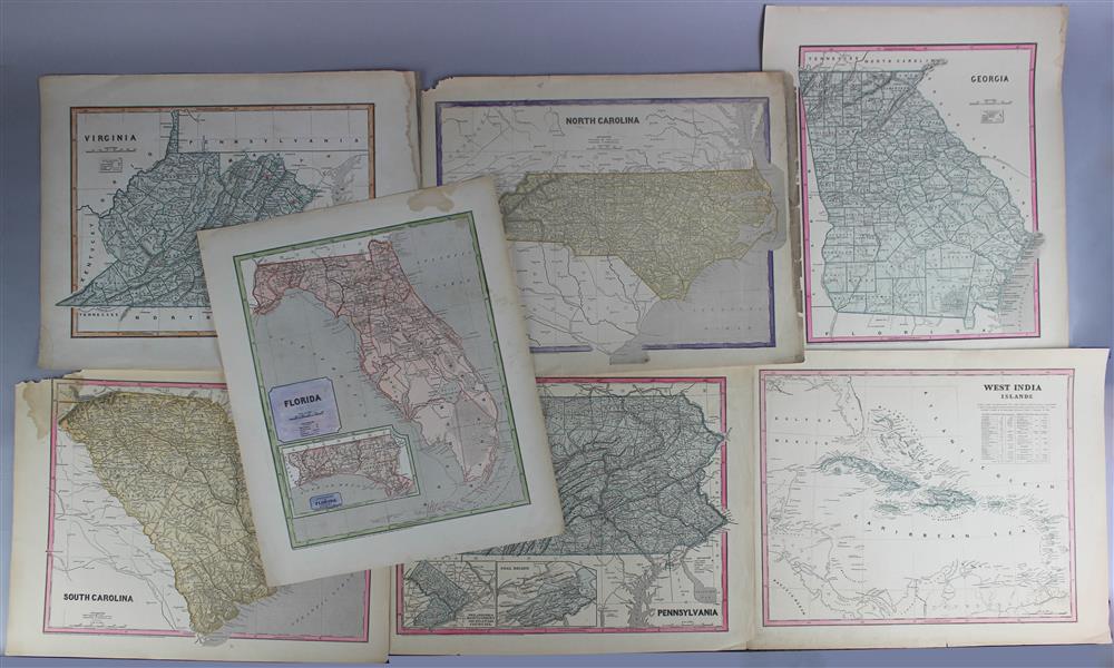 Appraisal: SIDNEY MORSE AND SAMUEL BREESE AMERICAN TH CENTURY SEVEN MAPS