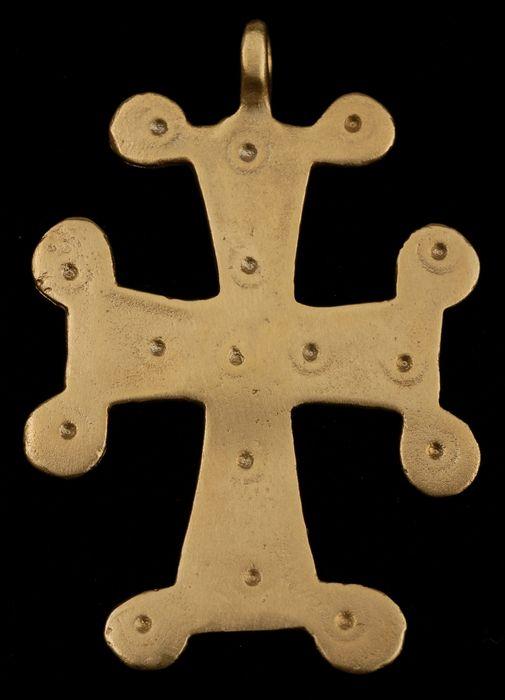 Appraisal: GOLD CROSS PENDANT Stamped k Provenance Property from the Collection