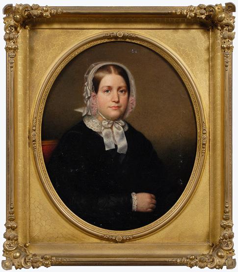 Appraisal: Portrait of Mrs Winchester Jane Hope Winchester wearing satin and