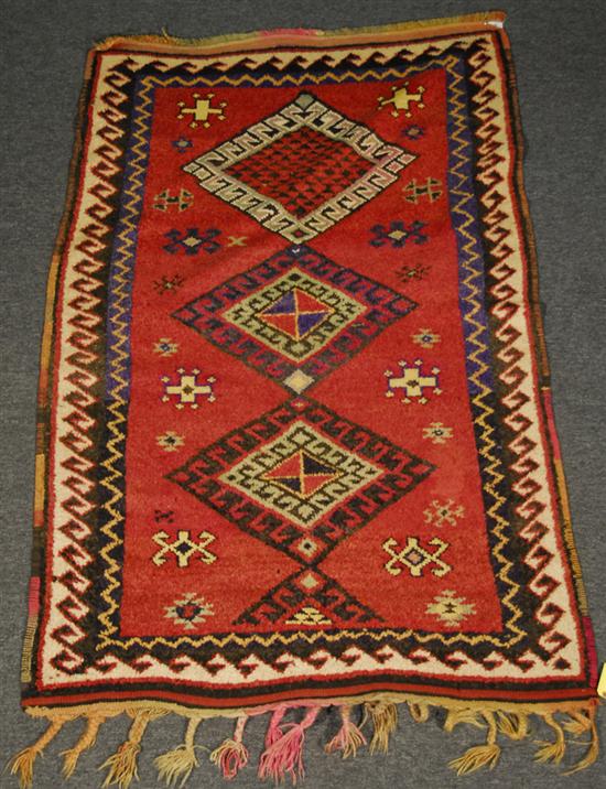 Appraisal: KURDISH RUG Persia circa feet x feet inches Provenance From