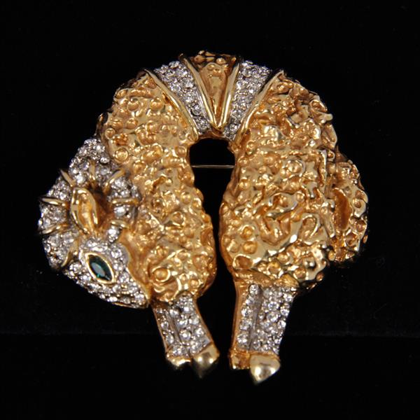 Appraisal: Kenneth Lane KJL Ram Brooch Pin