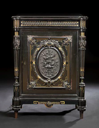 Appraisal: Napoleon III Carved and Gilt-Decorated Ebonized Cabinet in the Renaissance