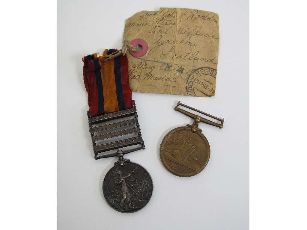 Appraisal: Victoria Queens South Africa medal to Pte C McLachlan Rly